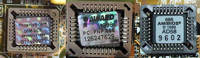 AMI BIOS, Phoenix BIOS, AWARD BIOS